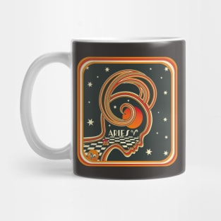 Aries Zodiac, 70s Style design Mug